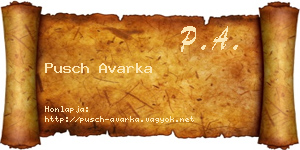Pusch Avarka névjegykártya